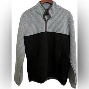 Stoic Men's Gray and Black 1/4 Snap Pullover Jacket, Size M